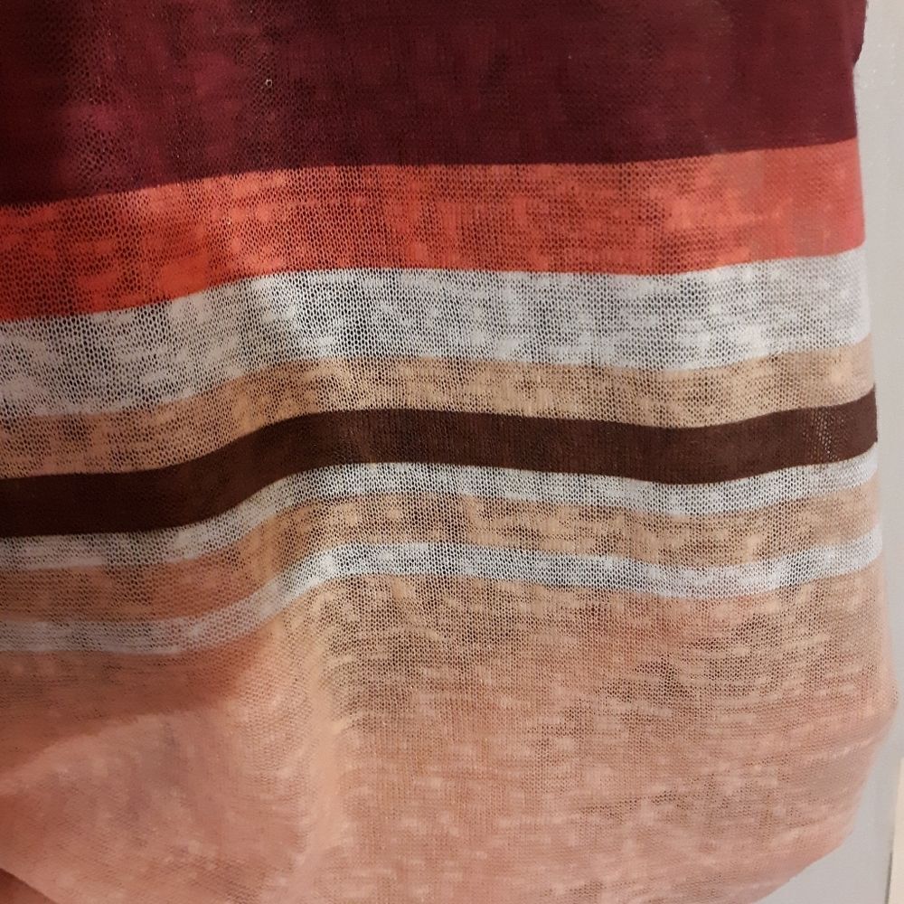 INC peach striped sheer blouse - Picture 3 of 4